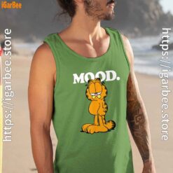 garfield mood too tired to care men tank top green