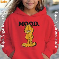 garfield mood too tired to care red hoodie youth girl