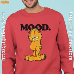 garfield mood too tired to care red sweatshirts for man