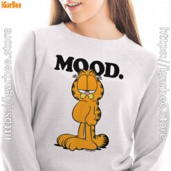 garfield mood too tired to care white sweatshirt women
