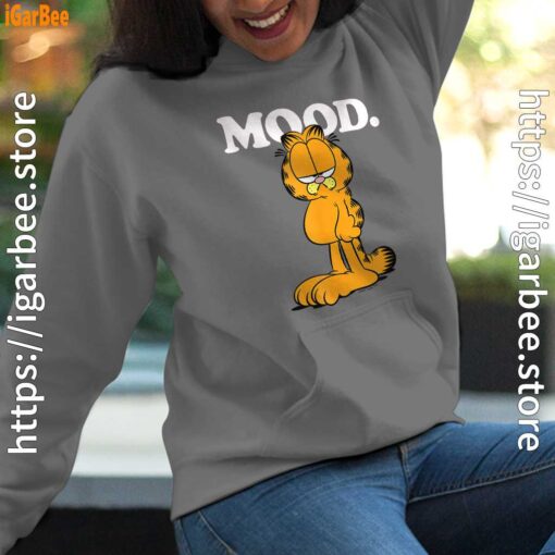 garfield mood too tired to care women gray hoodies