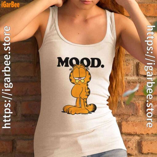 garfield mood too tired to care women white tank top
