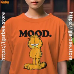 garfield mood too tired to care youth girl orange shirt female