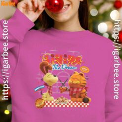 garfield movie living dream odie pasta girl pink sweatshirt