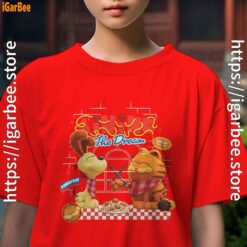 garfield movie living dream odie pasta kids girl red t shirt female