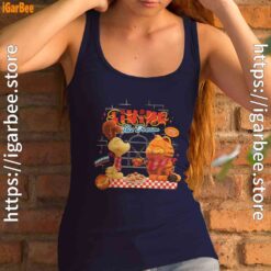 garfield movie living dream odie pasta navy tank top with women
