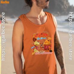 garfield movie living dream odie pasta orange men tank top