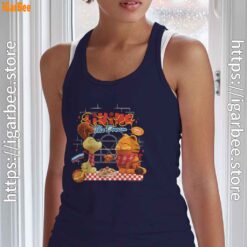 garfield movie living dream odie pasta women's navy tank top