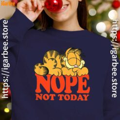 garfield nope not today lazy cat navy sweatshirts for girl