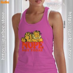garfield nope not today lazy cat pink tank top women