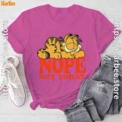 garfield nope not today lazy cat pink tee shirt