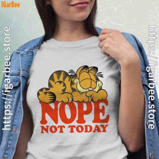 garfield nope not today lazy cat white shirts for women