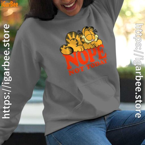 garfield nope not today lazy cat women gray hoodies