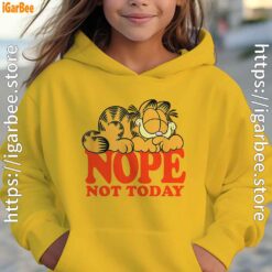 garfield nope not today lazy cat yellow hoodie for kid girl