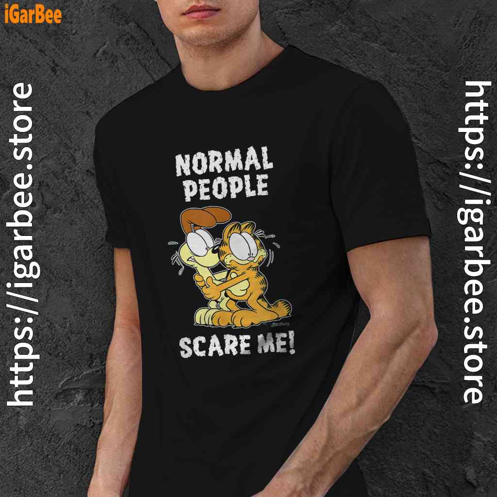 garfield normal people scare me black men shirt garfield normal people scare me black men shirt