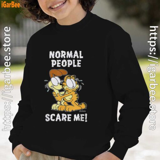 garfield normal people scare me boy with black sweatshirt