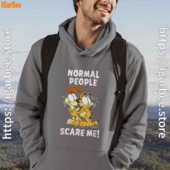 garfield normal people scare me gray men hoodie for male