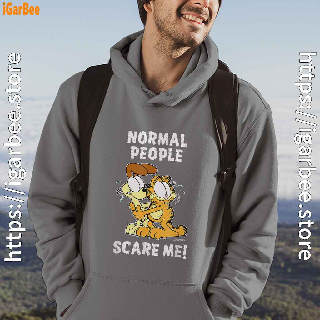 garfield normal people scare me gray men hoodie for male garfield normal people scare me gray men hoodie for male