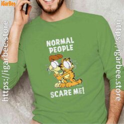 garfield normal people scare me green long sleeve with men