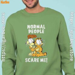 garfield normal people scare me men green sweatshirts