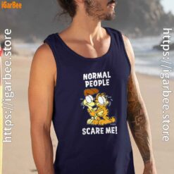 garfield normal people scare me men navy tank top