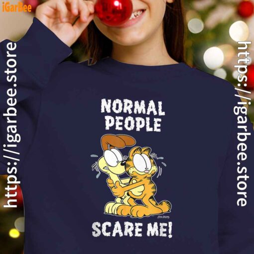 garfield normal people scare me navy sweatshirts for girl