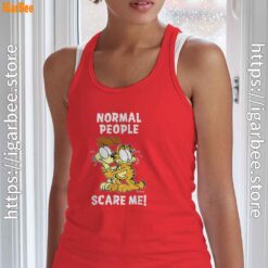 garfield normal people scare me tank top red with women
