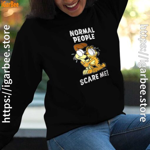 garfield normal people scare me women black hoodie