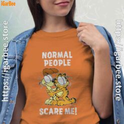 garfield normal people scare me women orange t shirt