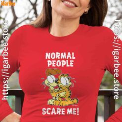 garfield normal people scare me women red long sleeve