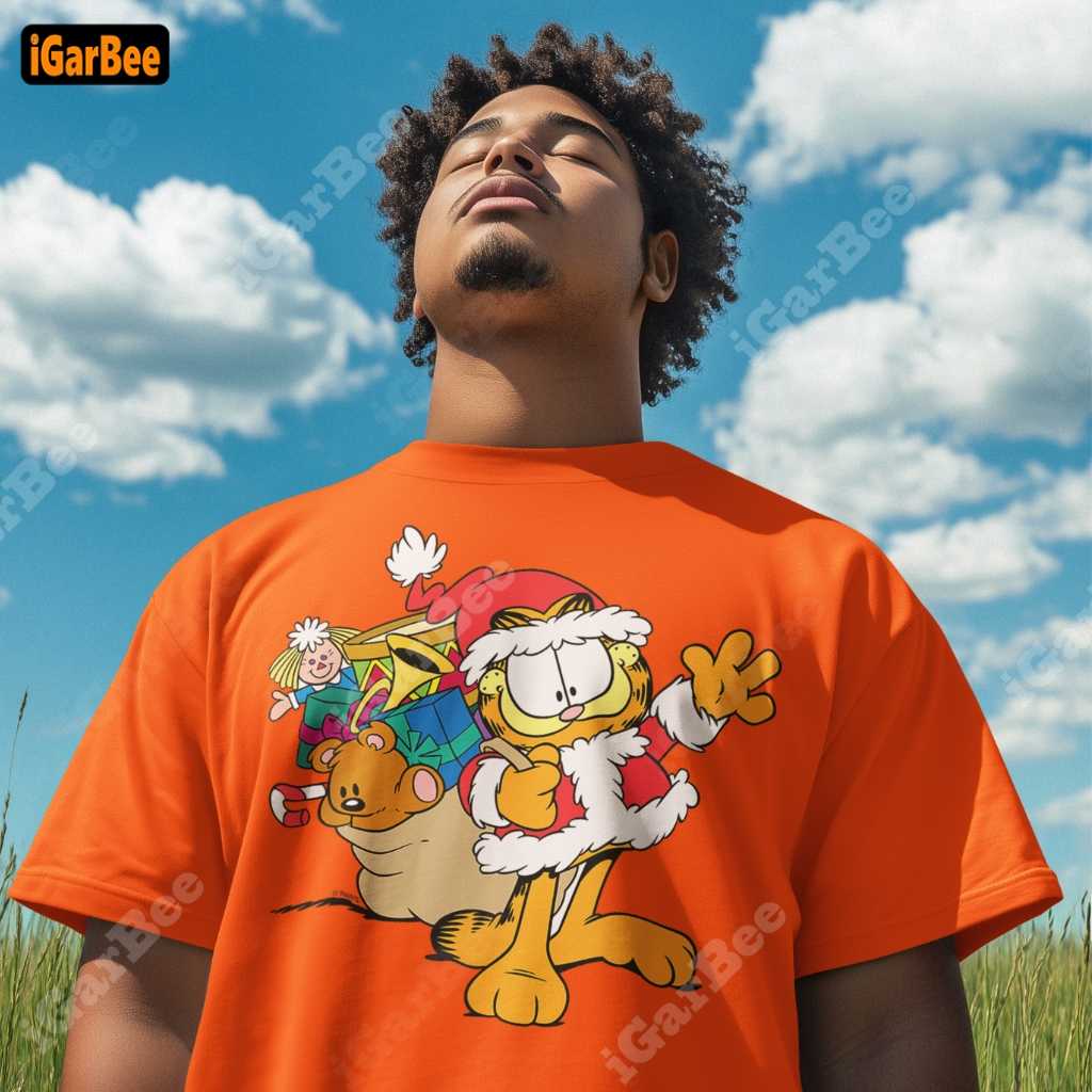 garfield shirt men’s style festive style with holiday humor Garfield men’s t-shirt from iGarBee