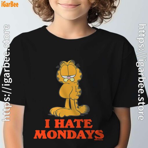 hate mondays garfield are just nature’s way of ruining my life black t shirt for kids boy