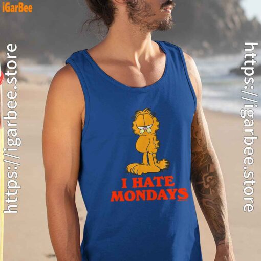 hate mondays garfield are just nature’s way of ruining my life blue tank top for men