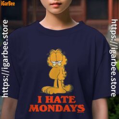 hate mondays garfield are just nature’s way of ruining my life kids girl navy t shirt