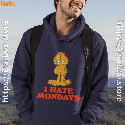hate mondays garfield are just nature’s way of ruining my life male navy men hoodie