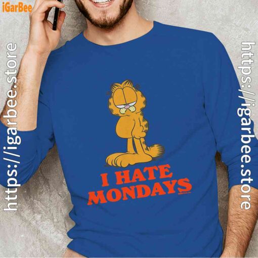 hate mondays garfield are just nature’s way of ruining my life men with blue long sleeve