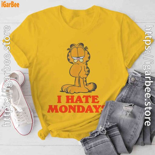 hate mondays garfield are just nature’s way of ruining my life yellow tee shirt