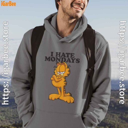 hate mondays garfield gray men hoodie for male