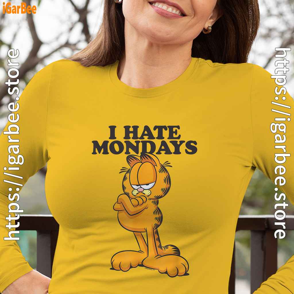 hate mondays garfield long sleeve yellow women hate mondays garfield long sleeve yellow women