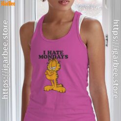 hate mondays garfield pink tank top women