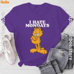 hate mondays garfield purple tee shirt