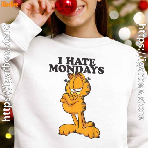 hate mondays garfield white girl sweatshirt