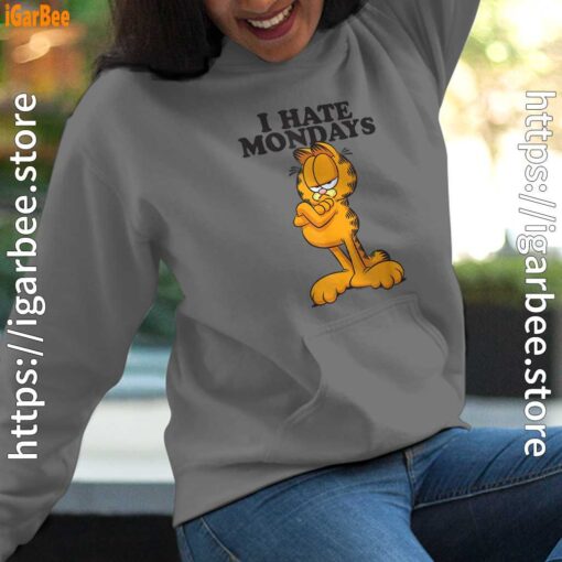 hate mondays garfield women gray hoodies
