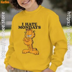 hate mondays garfield yellow sweatshirt youth boy