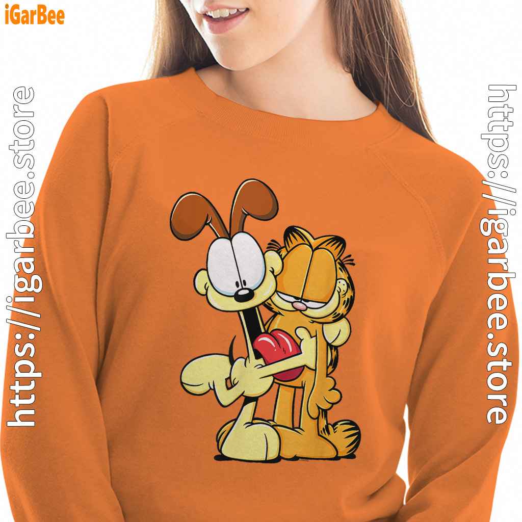 ripple junction garfield odie hugging orange sweatshirts for women ripple junction garfield odie hugging orange sweatshirts for women