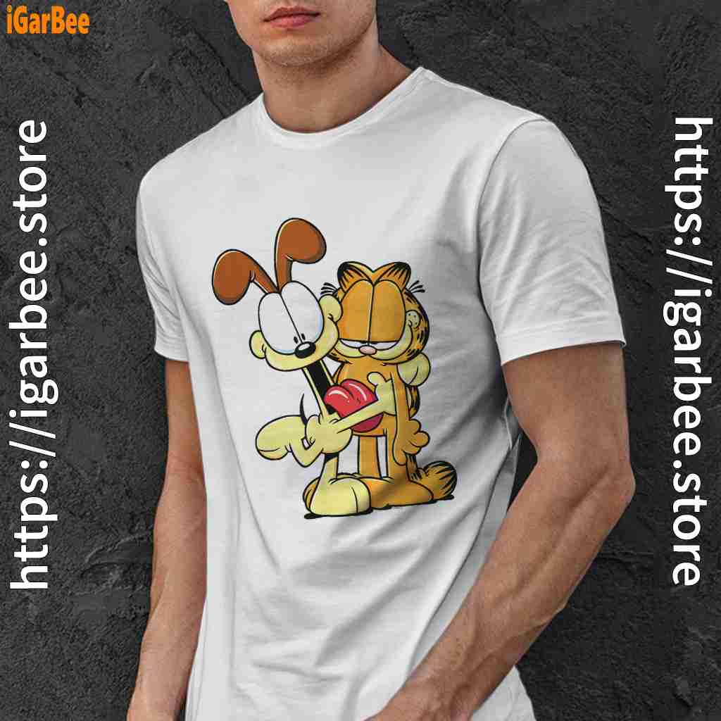 ripple junction garfield odie hugging white men shirt ripple junction garfield odie hugging white men shirt