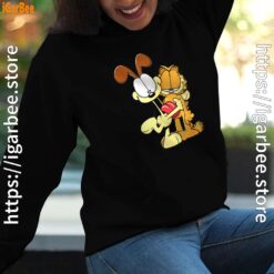 ripple junction garfield odie hugging women black hoodie