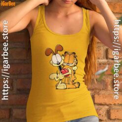 ripple junction garfield odie hugging yellow tank top women