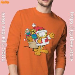 ripple junction garfield santa with gifts orange long sleeve for men