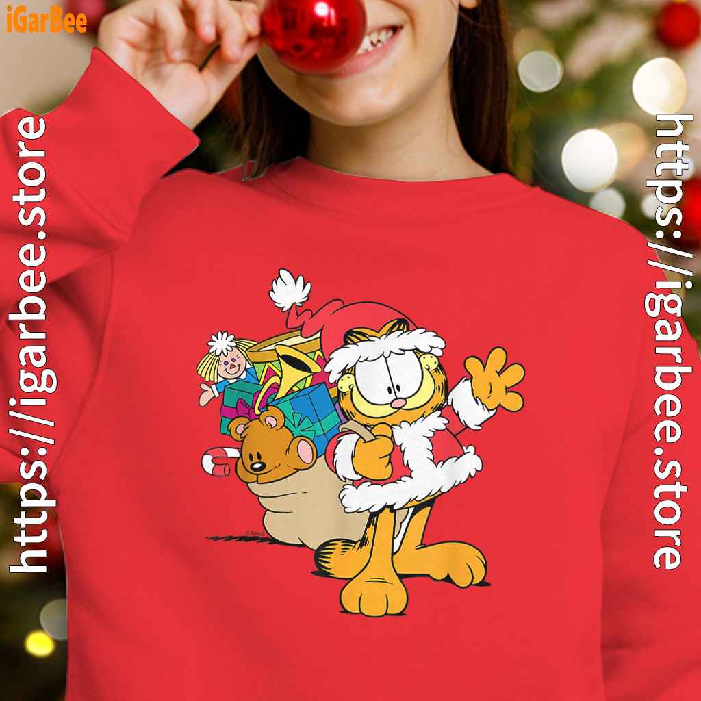 ripple junction garfield santa with gifts red kid girl sweatshirts ripple junction garfield santa with gifts red kid girl sweatshirts